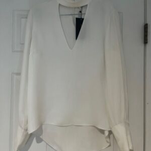 Zara Cream V-Neck Blouse